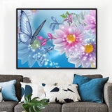 5D Butterfly Flower Diamond Painting DIY Mosaic Needlework Full Round Diamond Picture Embroidery Crystal Home Decor Gift