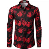 Модная мужская длинная рубашка с принтом 3D-розы