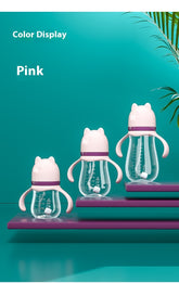 Baby Wide Caliber PP Straw Feeding Bottle Baby Plastic Water And Milk Bottle With Handle