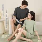 Women's Short-sleeved Clothes And Shorts Casual Loose Men's Home Wear Suit