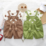 Creative Printed Baby Summer Backpack Pants Set
