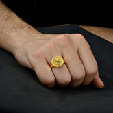 Lion Head 18K Gold Ring Vintage Thumb Ring Jewelry For Men