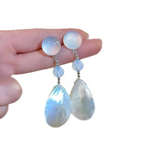 New Chinese Style Silver Needle Water Drop Shell Earrings Fashion All-match