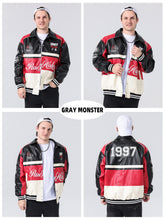 Leather Coat in Disc Style Loose Windproof