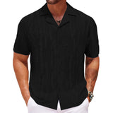 Summer Men's Shirt with Cuban Collar