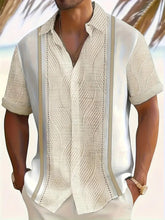 Casual versatile fashion short sleeve geometric pattern shirt