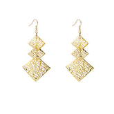 European And American Exaggerated Multi-layer Hollow Metal Wafer Earrings