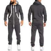 Men's Casual Hooded Zip Home One Piece Suit