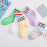 Spring And Summer Thin Cute Smiley Face Cotton Middle Tube Boys And Girls Fashion All-matching Socks