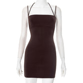Sexy sheath dress with square collar and two straps