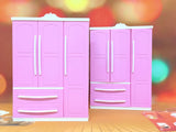 ABS Material Wardrobe, Doll Play House Wardrobe, Doll Wardrobe,