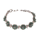 Women's Silver-plated Beautiful Flowers-shaped Diamond Bracelet