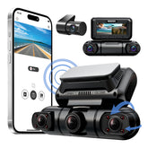 Hainatech 360 Degree View 4 Channel Dash Cam Front And Rear Inside Left Right, Dash Camera For Cars, Built-in GPS WiFi Night Vision, 24 7 Recording Parking Mode Monitor, Free 128G Card