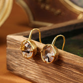 Exquisite Hollow Mesh Crystal Female Earrings