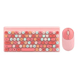 Compact, Mini Wireless Portable Colorful Retro Polka-Dot Key-Mouse Combo