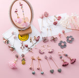 Fashion Korean Japanese Girl Simple Lovely Earrings Flower Fabric Swings Fashion Earrings For Women Jewelry Accessories