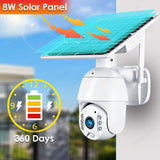 4G SIM Card Security Protection LTE Camera 1080P IP WIFI Wireless Smart Home CAM 8W Solar Panel Battery Outdoor Night Vision