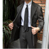 Spring men's striped shirt with stand-up collar