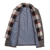 Autumn Winter Men's Wool Coat Fashion Polo Collar Cotton Scarf
