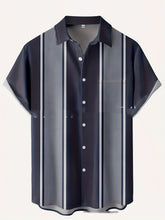 Men's Casual Shirt with 3D Print on Collar