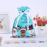 Christmas Gift Wrapping Bag Drawstring Decoration