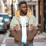 Winter sweatshirt with hood and long sleeves, stand-up collar, zipper