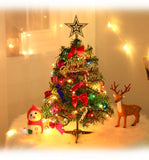 Mini Christmas Tree With Lights Small Accessories Bow Bells Pine Cone Gifts Christmas Desktop New Year Decorations