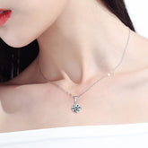 S925 Sterling Silver Necklace Simple Zircon Pendant Micro-inlaid