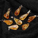 Natural Citrine Cluster Pendant Irregular Raw Stone Necklace