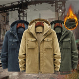 Thick removable hat, sheepskin jacket