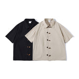 New Chinese Style Claw Buckle Men's Short-sleeved Shirt