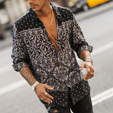 Men's Shirt for Youth and Middle Ages, Long Sleeve Business Shirt with Lapels