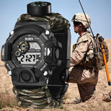 Multifunctional Parachute Cord Waterproof Watch Outdoor Survival Bracelet Sports Strap Firestone Survival Whistle Compass