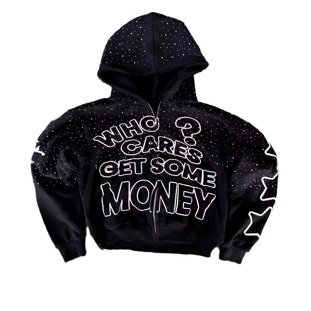 Толстовка с капюшоном в европейском и американском стиле High Street Dark Style с принтом букв Толстовка с капюшоном в европейском и американском стиле High Street Dark Style с принтом букв