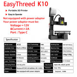 EasyThreed 3D Printer K10 Entry Level Use TPU PLA 175mm