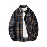 Трансграничная внешняя торговля мужская осень и зима новая клетчатая рубашка больших размеров с длинными рукавами повседневное пальто утолщенная фланелевая рубашка мужская