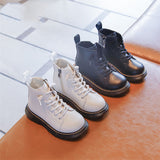 Children's Short Boots Student Black Single Tide