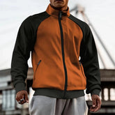 Мужская водолазка, цветная молния, рукав реглан, кардиган, куртка, пальто