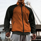 Мужская водолазка, цветная молния, рукав реглан, кардиган, куртка, пальто