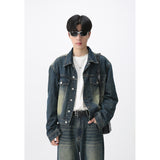 Retro Style Оё The кӯҳна Coat Coat Fashion рост Denim костюм