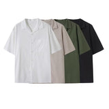 Men's And Women's Open Collar Solid Color Shirt