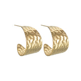 C- Shaped Irregular Pleated Earrings Women's Retro