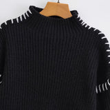 Women's Fashion All-match Casual Simple Style Stitching Sweater