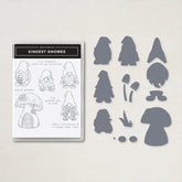 English Kindest Gnomes Dies Mushroom Cottage Clear Stamps For Scrapbooking DIY Card Making