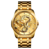 Chinese Fashion Dragon Totem Embossed Stainless Steel Strap Men