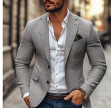 Мужской полосатый пиджак, повседневный, облегающий