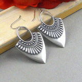 Vintage Exquisite Geometric Carved Pendant Earrings