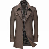 Thickened men's wool trench coat