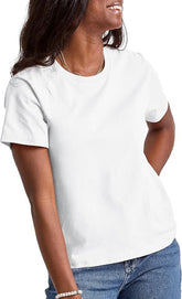 Loose Solid Color Women Summer Casual Round Neck Short Sleeve Top