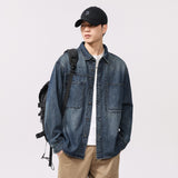 Амрико Casual Retro Long остин ҷомаи Denim